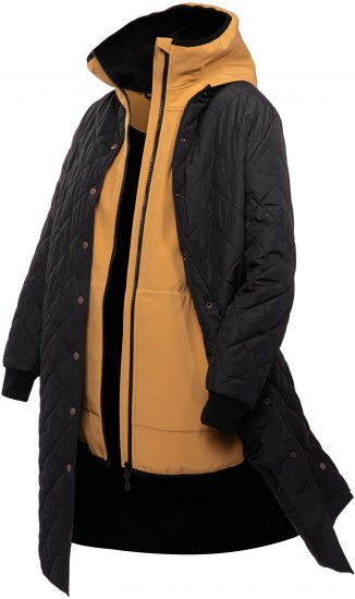 Ulla Popken 2-in-1 Quilted Fleece Lined Coat Black - Μπουφάν - 