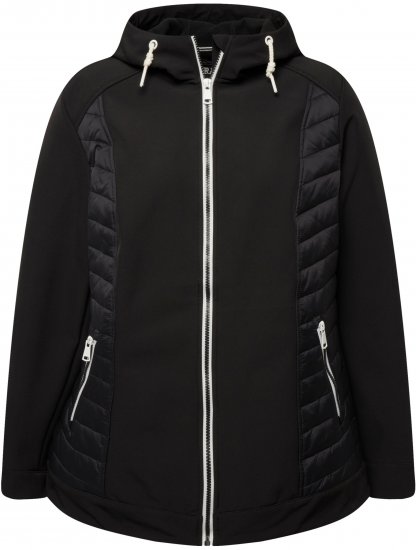 Ulla Popken Hyprar Quilt Mix Jacket Black - Μπουφάν - 