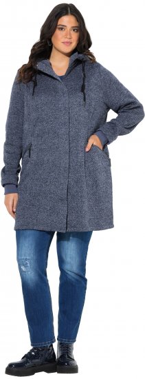 Ulla Popken Knit Fleece-Lined Jacket Navy - Μπουφάν - 