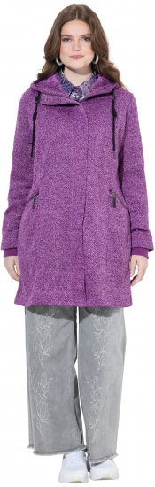 Ulla Popken Knit Fleece-Lined Jacket Purple - Μπουφάν - 