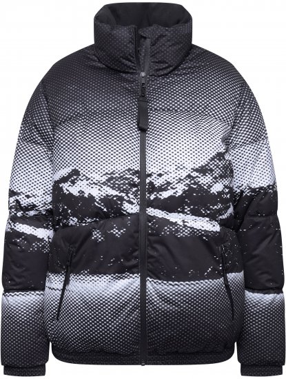 Ulla Popken HYPRAR Mountain Scene Performance Puffer Jacket Black - Μπουφάν - 
