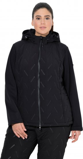 Ulla Popken Triple Function Laser Quilted Softshell Jacket Black - Μπουφάν - 
