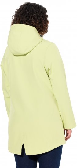 Ulla Popken Hyprar Soft Shell Water Repellent Hooded Jacket Lime Green - Μπουφάν - 
