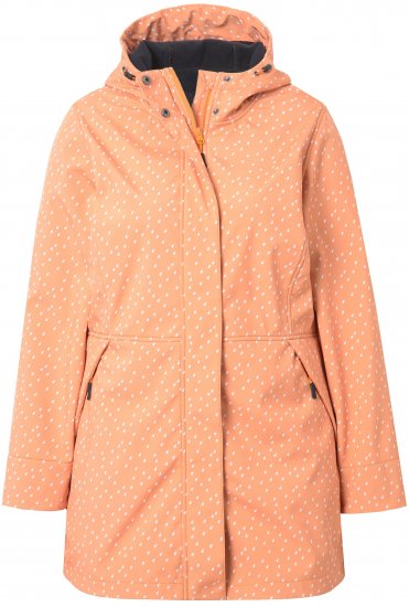 Ulla Popken Raindrop Print Longline Waterproof Jacket Mandarin - Μπουφάν - 