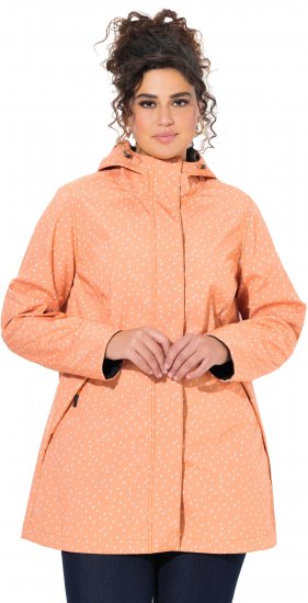 Ulla Popken Raindrop Print Longline Waterproof Jacket Mandarin - Μπουφάν - 