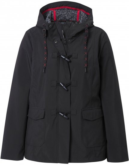Ulla Popken HYPRAR Toggle Button Microfleece Lined Jacket Black - Μπουφάν - 