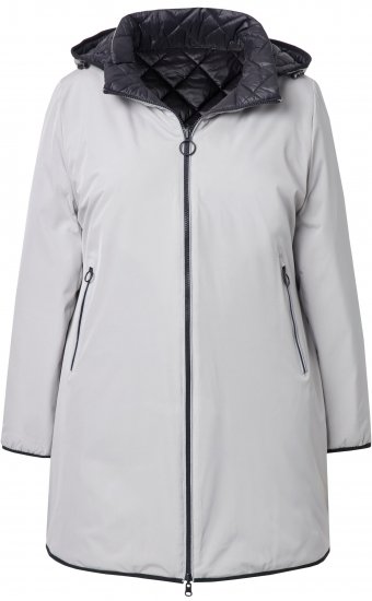 Ulla Popken HYPRAR Reversible Quilted Jacket Medium Grey - Μπουφάν - 