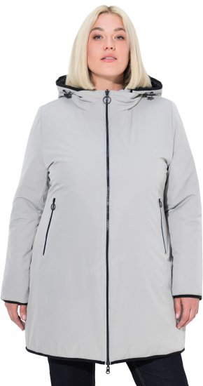 Ulla Popken HYPRAR Reversible Quilted Jacket Medium Grey - Μπουφάν - 