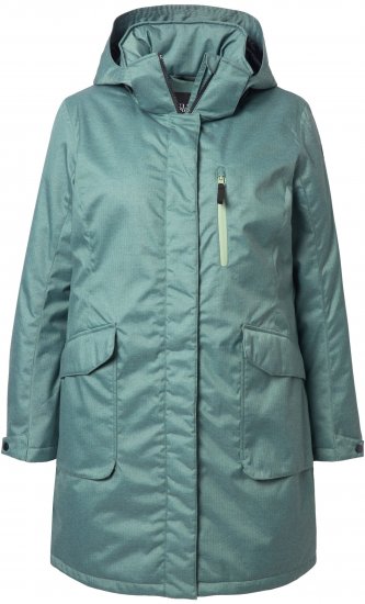 Ulla Popken HYPRAR Drawstring Waist Parka Grey Green - Μπουφάν - 