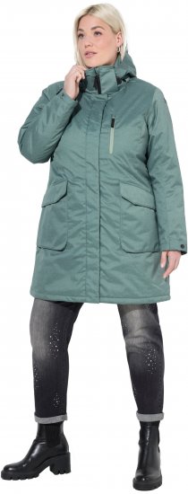 Ulla Popken HYPRAR Drawstring Waist Parka Grey Green - Μπουφάν - 