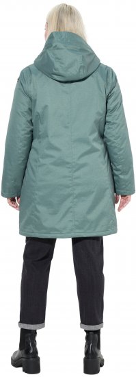 Ulla Popken HYPRAR Drawstring Waist Parka Grey Green - Μπουφάν - 