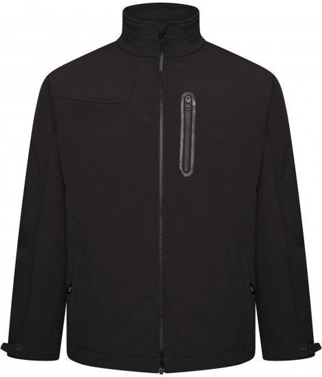 Kam Jeans KV132 Softshell Panelled Jacket Black - Μπουφάν - Aνδρικά μπουφαν μεγάλα μεγέθη