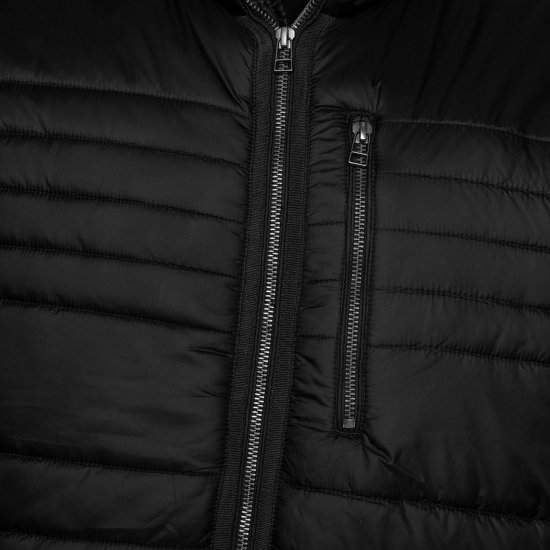 Kam Jeans KV142 Smart Lightweight Puffer Jacket Black - Μπουφάν - Aνδρικά μπουφαν μεγάλα μεγέθη