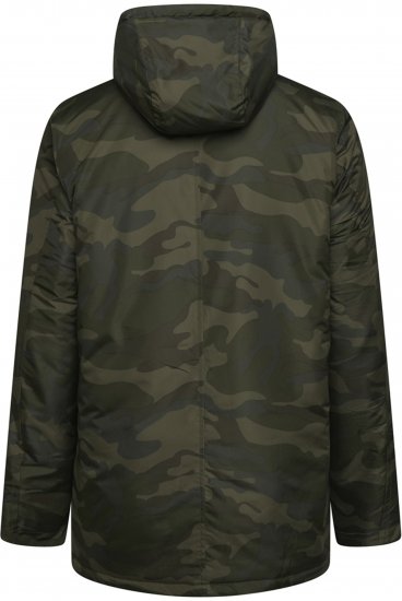 Kam Jeans KV143 Camo Print Hooded Coat Khaki - Μπουφάν - Aνδρικά μπουφαν μεγάλα μεγέθη