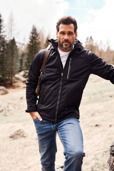 JP1880 Jacket Fleece Lined Softshell Black - Μπουφάν - Aνδρικά μπουφαν μεγάλα μεγέθη