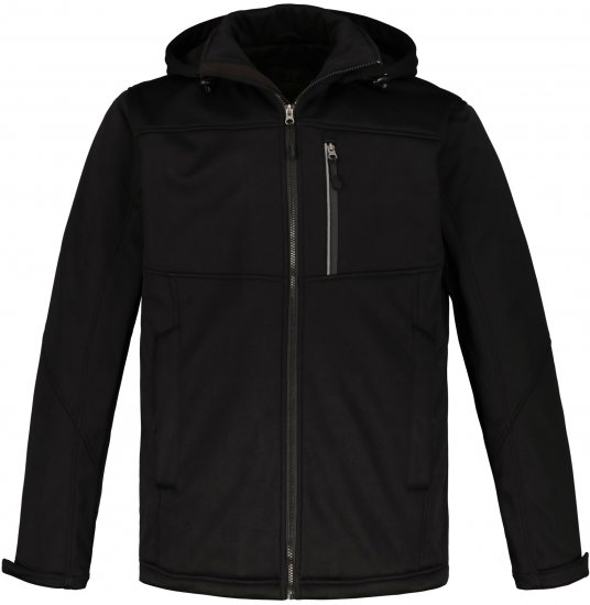 JP1880 Jacket Fleece Lined Softshell Black - Μπουφάν - Aνδρικά μπουφαν μεγάλα μεγέθη