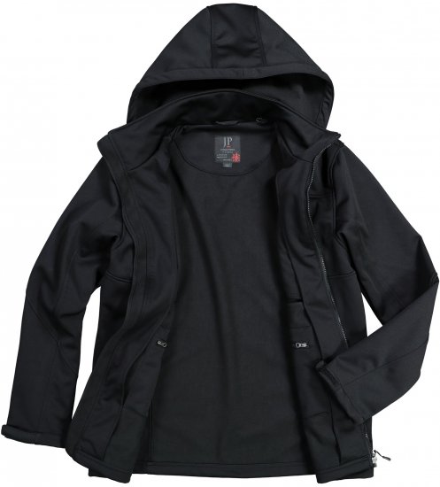 JP1880 Jacket Fleece Lined Softshell Black - Μπουφάν - Aνδρικά μπουφαν μεγάλα μεγέθη