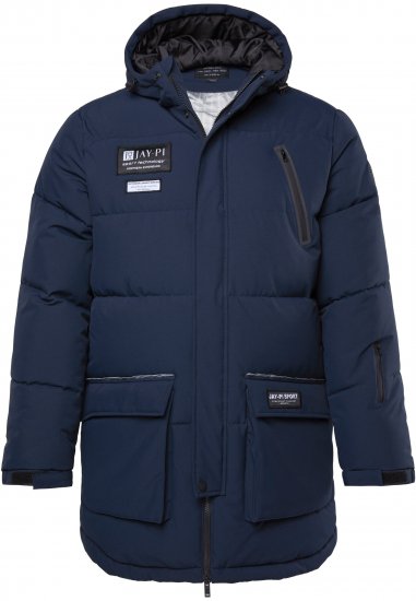 JAY-PI Warm Quilted Parka Dual Function, Wind and Water Repellant Navy - Μπουφάν - Aνδρικά μπουφαν μεγάλα μεγέθη