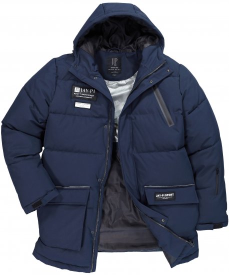 JAY-PI Warm Quilted Parka Dual Function, Wind and Water Repellant Navy - Μπουφάν - Aνδρικά μπουφαν μεγάλα μεγέθη
