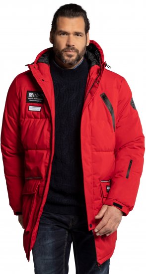 JAY-PI Warm Quilted Parka Dual Function Windproof and Water Repellent Red - Μπουφάν - Aνδρικά μπουφαν μεγάλα μεγέθη