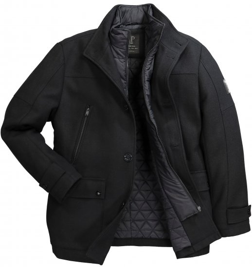 JP1880 Jacket Water-repellent Warm Black - Μπουφάν - Aνδρικά μπουφαν μεγάλα μεγέθη