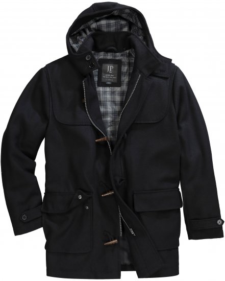 JP1880 Dufflecoat Water-repellent Black - Μπουφάν - Aνδρικά μπουφαν μεγάλα μεγέθη