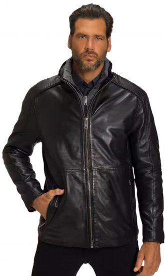 JP1880 Jacket Nappa Lamb Leather Black - Μπουφάν - Aνδρικά μπουφαν μεγάλα μεγέθη