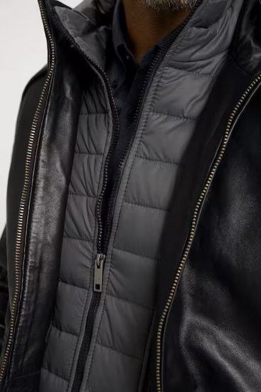 JP1880 Jacket Nappa Lamb Leather Black - Μπουφάν - Aνδρικά μπουφαν μεγάλα μεγέθη