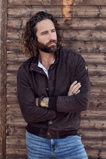JP1880 Leather Jacket Goat Suede Espresso Brown - Μπουφάν - Aνδρικά μπουφαν μεγάλα μεγέθη