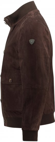 JP1880 Leather Jacket Goat Suede Espresso Brown - Μπουφάν - Aνδρικά μπουφαν μεγάλα μεγέθη