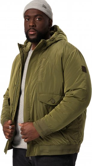 STHUGE Bomber Jacket With Hood Green - Μπουφάν - Aνδρικά μπουφαν μεγάλα μεγέθη