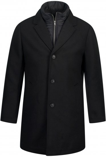 JP1880 Coat Wool Blend Quilted Black - Μπουφάν - Aνδρικά μπουφαν μεγάλα μεγέθη