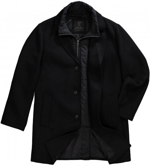 JP1880 Coat Wool Blend Quilted Black - Μπουφάν - Aνδρικά μπουφαν μεγάλα μεγέθη