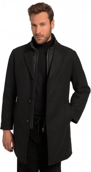JP1880 Coat Wool Blend Quilted Black - Μπουφάν - Aνδρικά μπουφαν μεγάλα μεγέθη