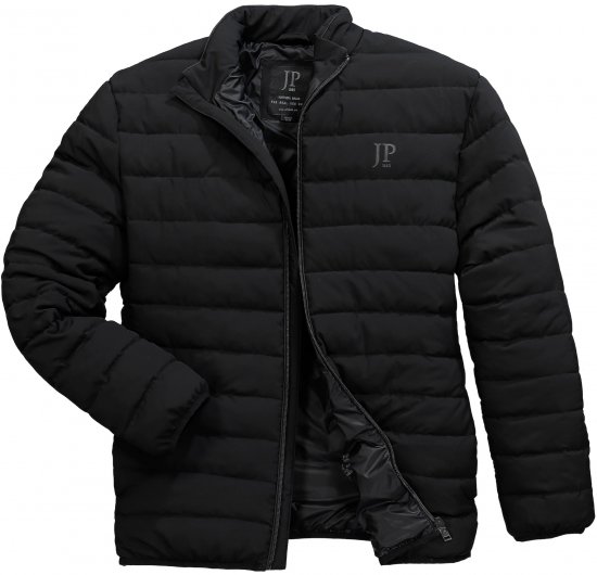 JP1880 Jacket Quilted Stand-up Collar Black - Μπουφάν - Aνδρικά μπουφαν μεγάλα μεγέθη