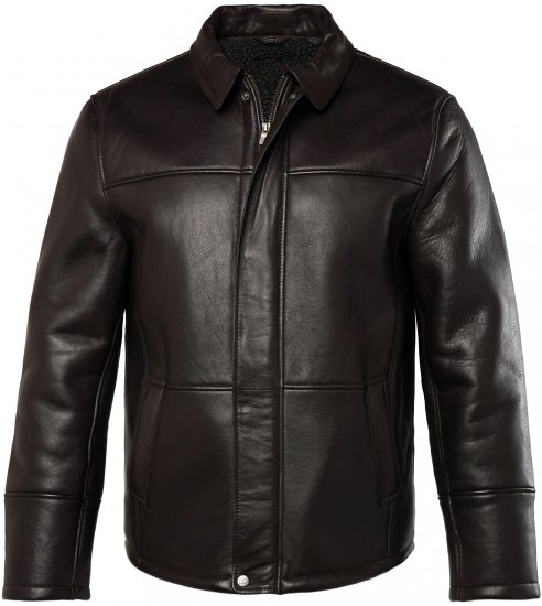 JP1880 Leather Jacket Soft Lamb Nappa Dark Brown - Μπουφάν - Aνδρικά μπουφαν μεγάλα μεγέθη