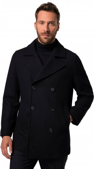 JP1880 Caban Short Double-breasted Overcoat Navy - Μπουφάν - Aνδρικά μπουφαν μεγάλα μεγέθη