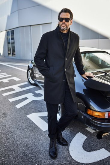 JP1880 Coat Classic Wool Blend Black - Μπουφάν - Aνδρικά μπουφαν μεγάλα μεγέθη