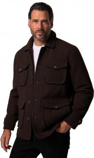 JP1880 Field Jacket Dark Brown - Μπουφάν - Aνδρικά μπουφαν μεγάλα μεγέθη