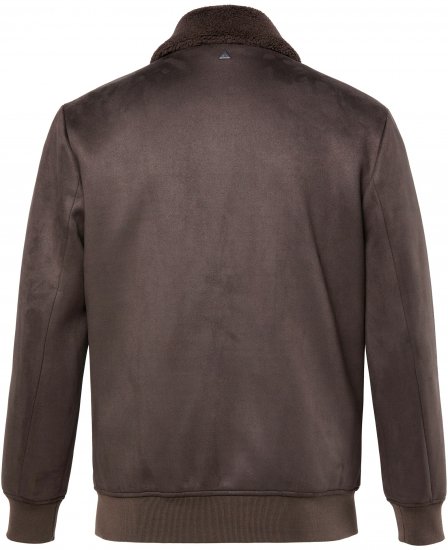 JP1880 Bomber Jacket Faux Leather Dark Brown - Μπουφάν - Aνδρικά μπουφαν μεγάλα μεγέθη