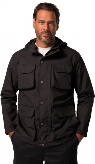Jay-Pi Jacket Technical Weatherproof Stomach Fit Black - Μπουφάν - Aνδρικά μπουφαν μεγάλα μεγέθη
