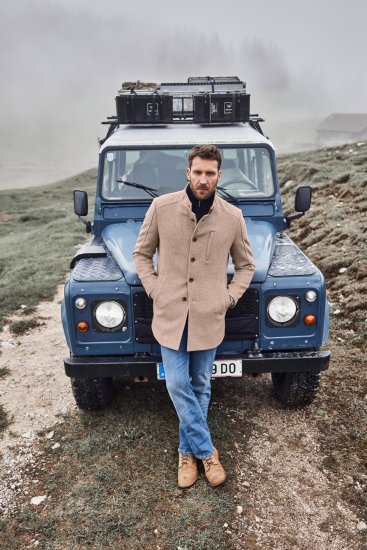 JP1880 Coat Wool Blend Beige Melange - Μπουφάν - Aνδρικά μπουφαν μεγάλα μεγέθη