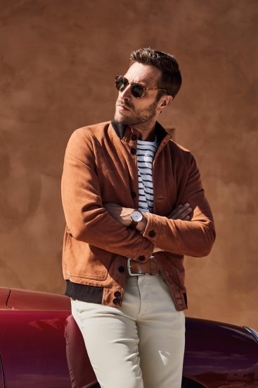 JP1880 Jacket Leather Lamb Nappa Brown - Μπουφάν - Aνδρικά μπουφαν μεγάλα μεγέθη