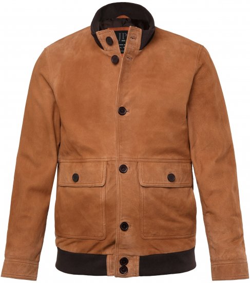 JP1880 Jacket Leather Lamb Nappa Brown - Μπουφάν - Aνδρικά μπουφαν μεγάλα μεγέθη