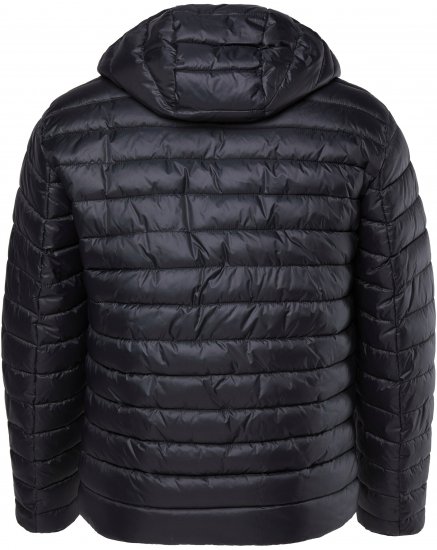 JAY-PI Lightly Quilted Jacket with a Hoodie Black - Μπουφάν - Aνδρικά μπουφαν μεγάλα μεγέθη