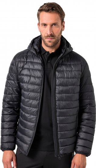 JAY-PI Lightly Quilted Jacket with a Hoodie Black - Μπουφάν - Aνδρικά μπουφαν μεγάλα μεγέθη