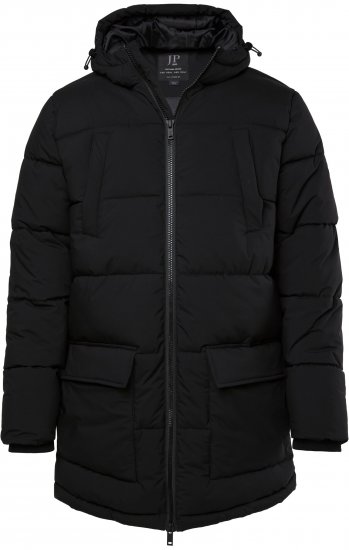 JP1880 Quilted Parka with Multiple Pockets Black - Μπουφάν - Aνδρικά μπουφαν μεγάλα μεγέθη