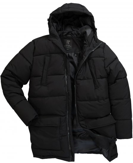 JP1880 Quilted Parka with Multiple Pockets Black - Μπουφάν - Aνδρικά μπουφαν μεγάλα μεγέθη