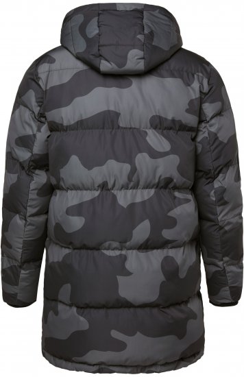 JP1880 Quilted Parka with Camouflage Drawstring Waist Black - Μπουφάν - Aνδρικά μπουφαν μεγάλα μεγέθη
