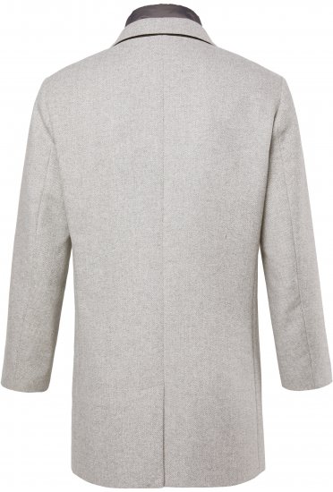 JP1880 Wool Blend Coat with Nylon Insert Grey - Μπουφάν - Aνδρικά μπουφαν μεγάλα μεγέθη